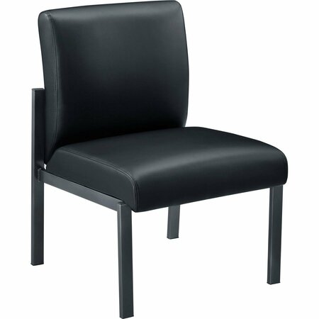 INTERION BY GLOBAL INDUSTRIAL Interion Armless Synthetic Leather Reception Chair, Black 695730